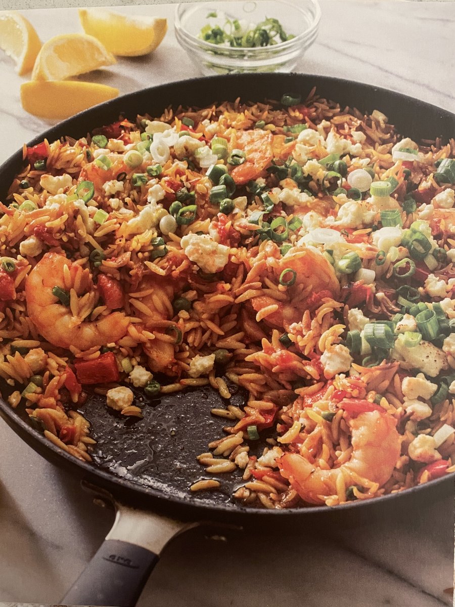 Baked Shrimp And Orzo With Feta And Tomatoes