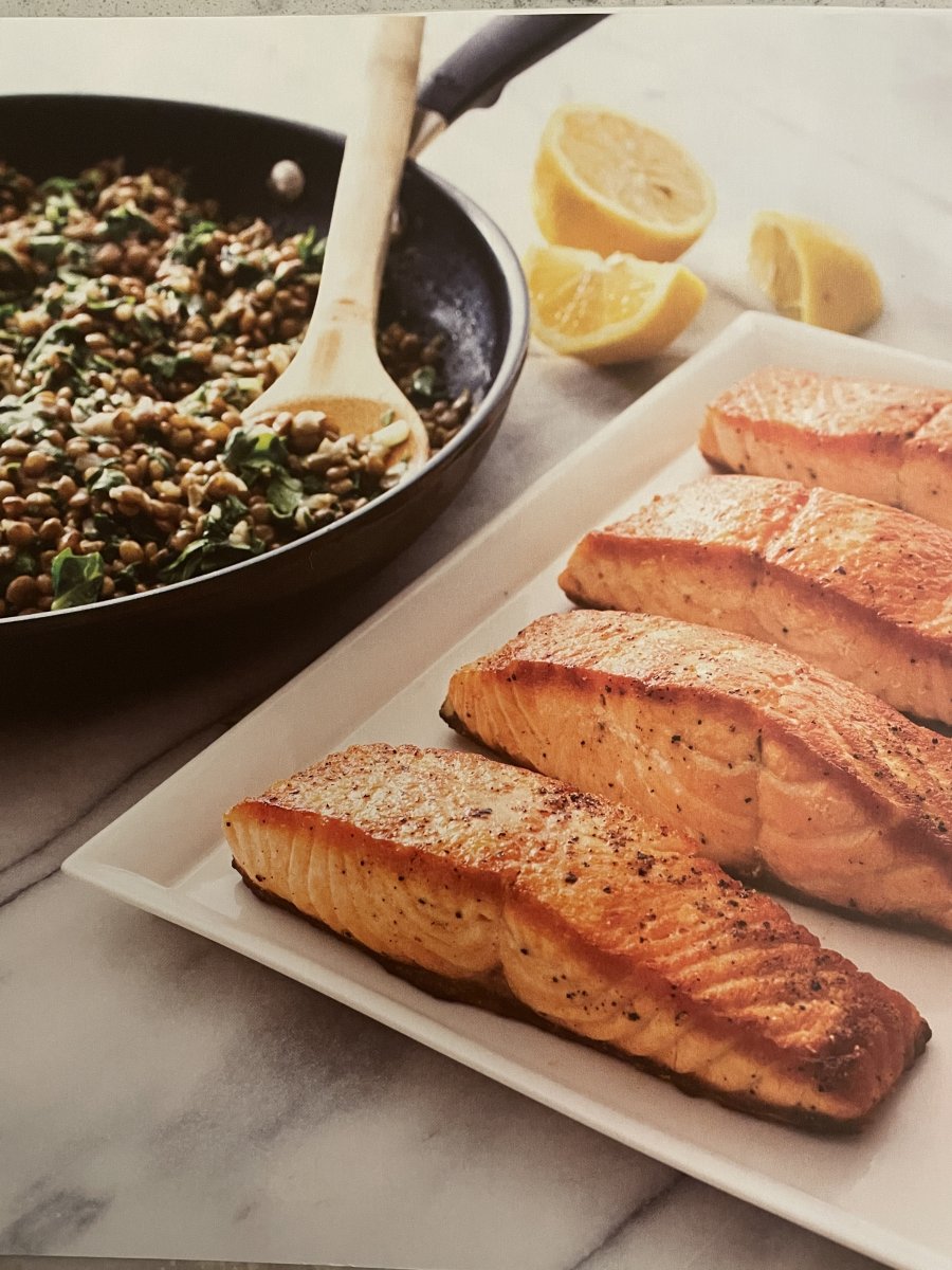 Pan-seared Salmon With Lentils And Chard